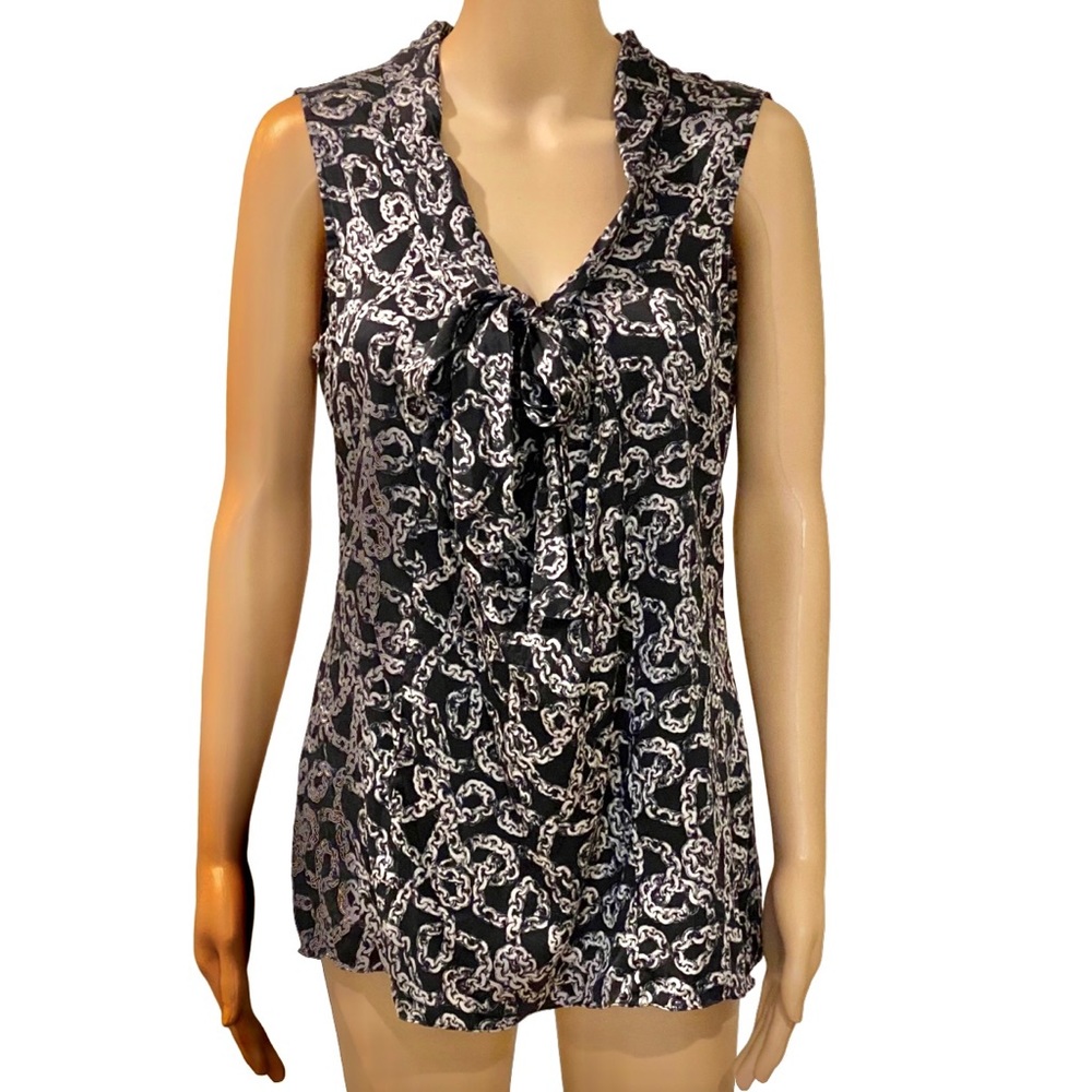 Elie Tahari Chain Link Silk Top